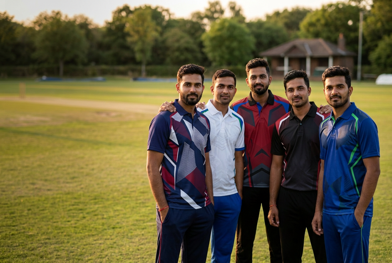 Cricket team in RK Sports jerseys